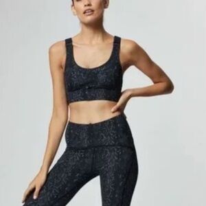 Varley Snake print black sports bra